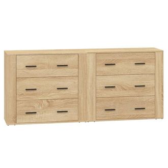 Berkfield Home Sideboards 2 pcs Sonoma Oak Engineered Wood in Light Tan