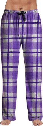 Generic Mens Pyjama Bottoms Casual Straight Draped Lounge Pants Mens Striped Plaid Printed Soft Sleeping Trousers Ideal for Relaxing at Home Purple