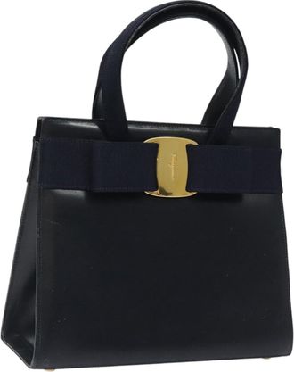 Ferragamo Convertible Vara Bow Tote Leather Leather Bag (Pre-Owned)