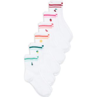 90 Degree by Reflex Assorted 6-Pack Color Stripe Half Crew Socks in Fresh Mix at Nordstrom Rack
