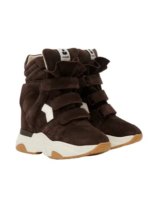 Isabel Marant Womens Sneakers Balskee Chocolate-Milky White Main: Calf Velvet Leather Trainers Chocolate/milky