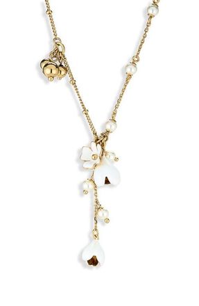 Kate Spade New York golden bloom y-necklace in White at Nordstrom