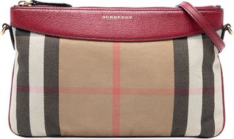 Burberry Tweedehands House Check Canvas Derby Peyton Schoudertas