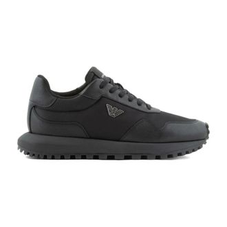 Emporio Armani Logo Sneakers - Heren - Sneakers - Zwart - 46 EU - Nylon - Schoenen