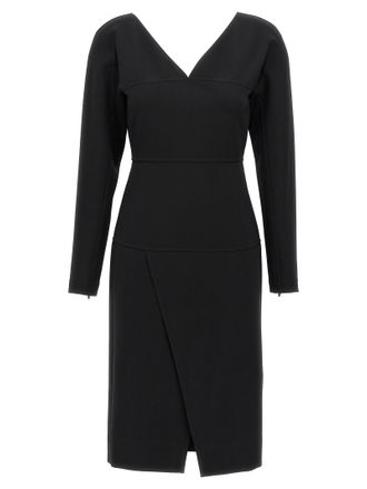 Fendi Black Viscose Midi Womens Dress