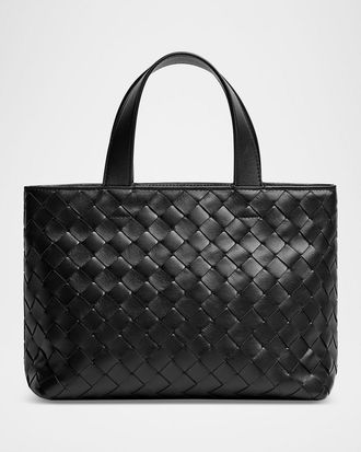 Bottega Veneta Mens Mini Intrecciato Leather Zipped Tote Bag