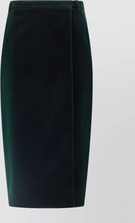 Saint Laurent high waist knee-length pencil velvet skirt