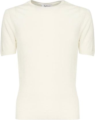 John Galliano T-shirt in maglia - Toni neutri