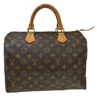Louis Vuitton Speedy Handbag Monogram Canvas Brown Canvas Handbag (Pre-Owned)