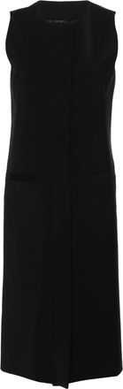 Alberta Ferretti Black Gilet Sleeveless Long Wool Gilet