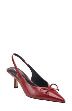 Marc Fisher Gretel Slingback Pointed Toe Bow Pump in Merlot at Nordstrom, Size 9.5