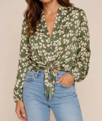 Fifteen Twenty Scarlet Floral Tie Front Top In Print
