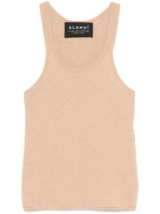 Alanui Finest tank top - women - Cotton/Cashmere - M - Neutrals