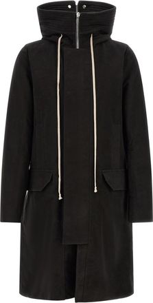 Rick Owens Black Hooded Parka Jacket