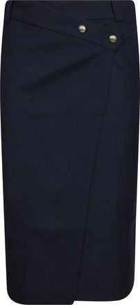 Pinko Marzemino Gonna Diagonale - Dames - Kokerrokken - Blauw - S - Rokken