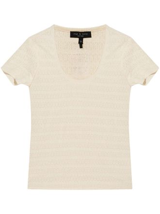 Rag & Bone Julia T-shirt - women - Polyester/Spandex/Elastane - L - Neutrals