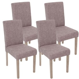 Hhg Hhg - Nunca Usado] Lote De 4 Sillas De Comedor Littau, Silla Silla De Cocina, Textil, Gris, Patas Estructura - Roble
