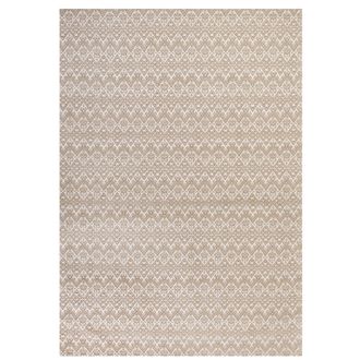 Beliani Beliani - Alfombra De Yute Beige Blanco 160 X 230 Cm Patr&oacute;n Geom&eacute;trico Tejido Plano Atima