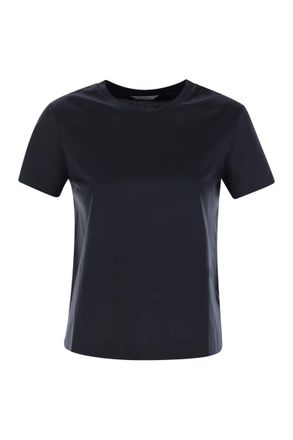 Max Mara Womens Nerina - Basic Cotton T-shirt - Black - Size X-Small