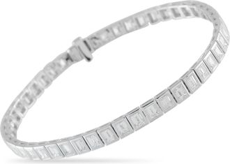 Luxury Bazaar 18K White Gold 7.40ct Diamond Bracelet ALB-20297-1