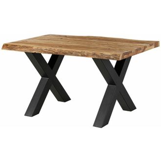 Massivmoebel24 FREEFORM 5 tavolo da pranzo in legno di sheesham - sabbiato natur / gambe in ferro X antracite matt 160x90
