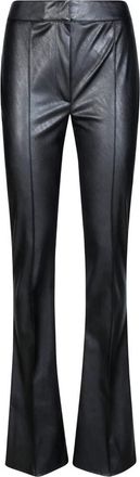 Elisabetta Franchi Pantalone - Dames - Leren Broeken - Zwart - L - Leer - Broeken