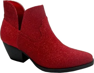 Jellypop Womens Shelby Ankle Boots In Red Glitter