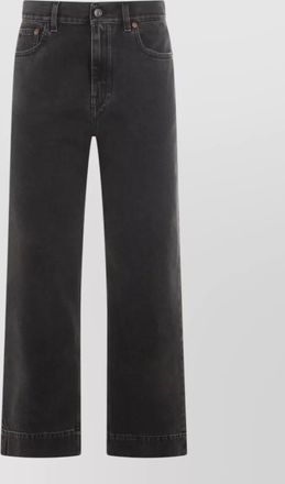 Chlo&eacute; denim high-rise cropped straight-leg trousers