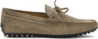 Tod's Beige Suede Leather Mens Moccassin