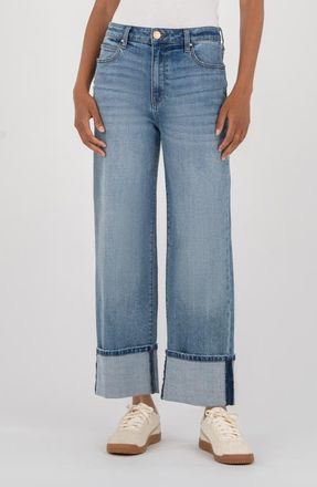 Kut from the Kloth Sienna Cuffed High Waist Relaxed Straight Leg Jeans in Love at Nordstrom, Size 4