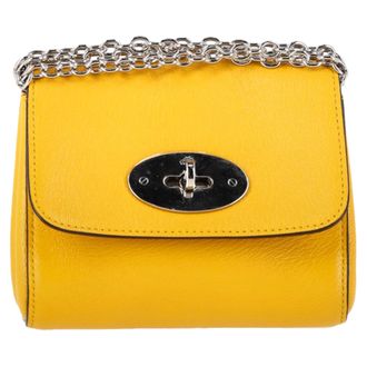 Mulberry Mulberry Mini Lily Schoudertas in Geel Geitenleer