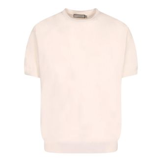 Canali Round-neck Knitwear, male, White, Size: 2XL Round-neck Knitwear