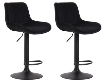 Clp Clp - Set De 2 Taburetes De Bar Lentini En Terciopelo Negro Negro