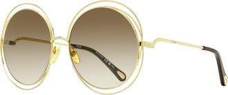 Chlo&eacute; Womens Large Carlina Sunglasses CH0045S 001 Gold/Brown 62mm