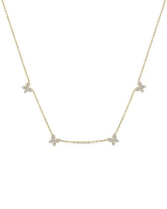 Sabrina Designs 14K 0.35 Ct. Tw. Diamond Butterfly Station Necklace