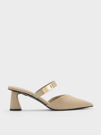 Charles & Keith Lando Faux Suede Heeled Mules