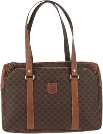 Celine Pre-owned Handbags, female, Brown, Size: ONE SIZE Pre-owned Vintage macadam handbag