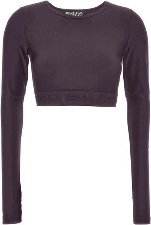 Versace Jeans Couture T-shirts en Polos - Dames - Longsleeves - Paars - 2XS - Tops