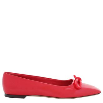 Ferragamo Ferragamo Ladies Red Ballet Flat With Asymmetric Bow