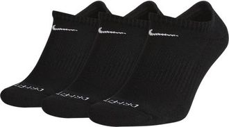Nike Mens 3 Pack Dri-FIT Plus No Show Socks - White/Black Size XL