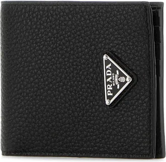 Prada Mens Black Leather Wallet Nero Vitello Portafogli