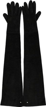 Max Mara Suede leather long gloves Woman 7+