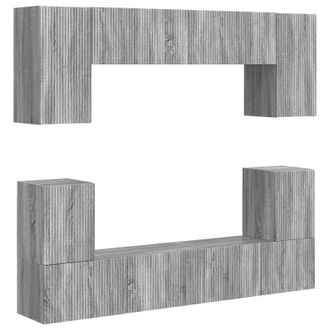 vidaXL Conjunto De Mueble De Tv 5 Pcs Gris Sonoma Madera De Ingenier&iacute;a Vidaxl
