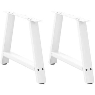 vidaXL Vidaxl - Patas Para Mesa De Centro En Forma De A (2 Unidades), Color Blanco, 60 X (42-43) Cm, Acero