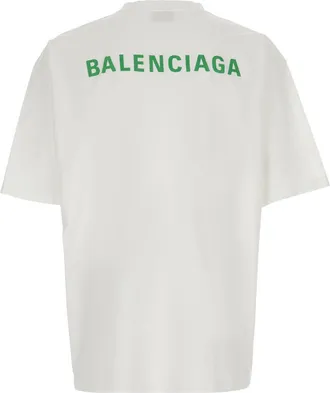 Balenciaga Logo-Embroidered Cotton T-Shirt - White