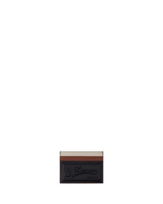 Lanvin Tricolor Leather Card Holder in Black/multicolour at Nordstrom