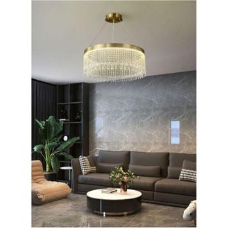 Trade Shop Trade Shop - Lampadario Led Sospensione Rotondo Con Cristalli In Acrilico Contemporaneo Lp-28