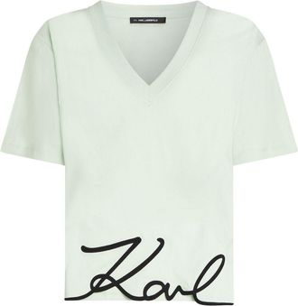 Karl Lagerfeld T-shirt Signature - Verde