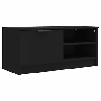 vidaXL Vidaxl - Mueble Para Tv Madera Contrachapada Negro 80x35x36,5 Cm