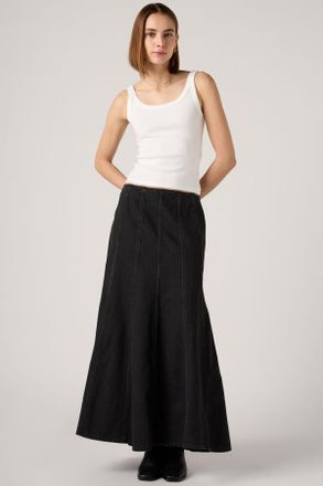 Levi's Gonna svasata con cuciture - Donna - 23 - Nero / Rosie Posie